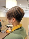 センターパートマッシュ×酸性縮毛