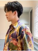 ゆるふわパーマ大人センターパート