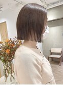 ミルクティーベージュぷつっとボブケアブリーチ 梅田