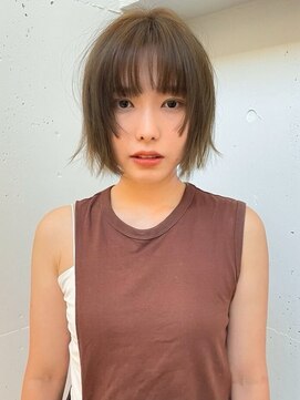 シティ(sity.) ボブ　ブリーチなしダブルカラー　オリーブベージュ