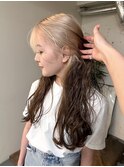 【木原】ルーツカラーデザインカラーブロンドホワイトベージュ