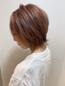 ライフ 星田店(Lyfe) ピンクベージュダブルカラー_イメチェンミニウルフショート_264