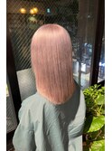 暖色味のあるミルクティーベージュ×ダブルカラー×ケアブリーチ