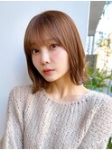 Say.切りっぱなしボブミニボブことりベージュシルキーベージュ