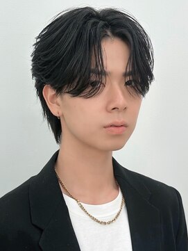 ロンドオム 池袋(Lond Homme) men's/メンズ/ブルーブラック/フェザーパーマ/サーフカール/池袋