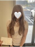 ハイライトカラーミルクティーベージュケアブリーチダブルカラー