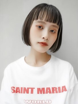 ギークス(GEEKS) 【GEEKS渋谷】オン眉ボブ/アンブレラカラー/初ブリーチ/冬カラー