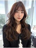 美髪レイヤーカット/顔まわりレイヤー/くびれロングレイヤー