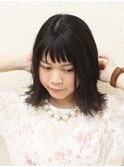 黒髪 切りっぱなしボブ