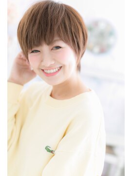 ミック 日暮里店(miq) 小顔☆厚めバング暖色系カラー丸みショートマッシュa1