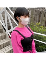 ミント(mint) ショート/ショートボブ/ワイドバング/前髪/暗髪グレー