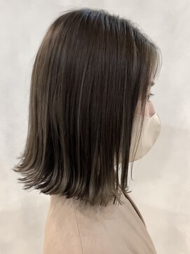 オリンテ バイ レシッド 表参道(orente by rcid) 大人ガーリー外ハネボブワンカール×カーキミルクティーアッシュ