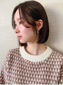 似合わせカット/切りっぱなしボブ/ピンクブラウン/韓国風