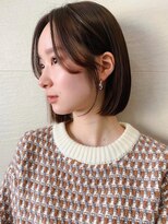 ラフ フロム ガーデン(Laf from GARDEN) オリーブグレー/切りっぱなしボブ/ココアベージュ/小顔/韓国風