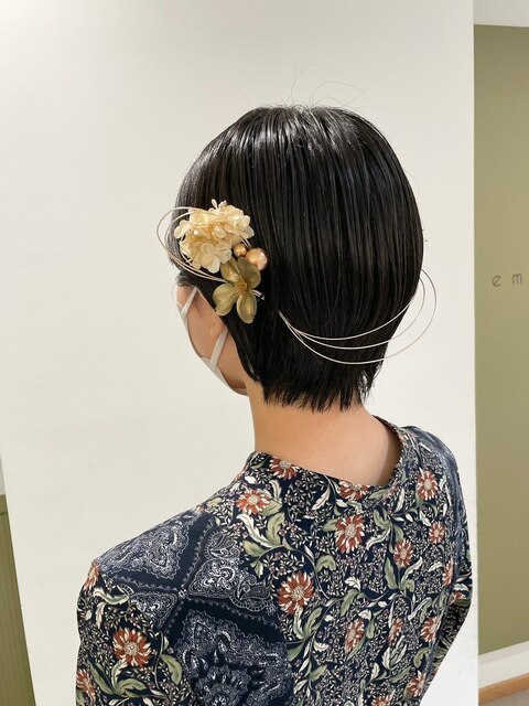 【emme×石崎】ショートヘアアレンジ/金箔ヘアアレンジ