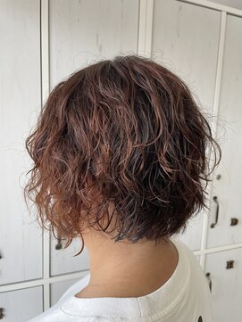 ハピネス 泊店(happiness) ソフトツイストパーマ×アプリコットカラー