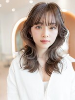 大人かわいい／20代30代/くびれ巻き／バングカット／レイヤー
