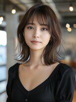 レヴ 草加店(LEV.)&nbsp;ブルーブラック外はねボブワイドバング