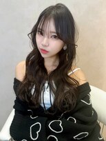 髪質改善縮毛矯正レイヤーカット顔周り前髪韓国ミニウルフ/銀座