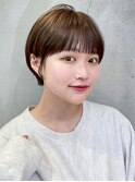ショート前髪カットおくれ毛美髪韓国ヘア_F40805