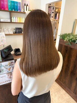 オーバルヘアー(OVAL hair) 絹髪/髪質改善カラー/艶髪ストレート/美髪/セミロング