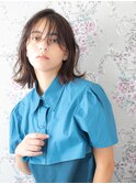 切っぱなしミディアムスタイル/深みブラウン