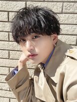 ゴート(GOATO) ラウンドマッシュ 束感 黒髪 鹿児島メンズ