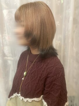 ヲタクに美容室は難しい。 エンドカラー/ミルクティーベージュ