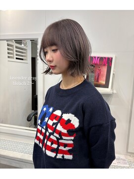 ヴィア 京都烏丸(Via) 10代20代30代／ラベンダーグレー/ハイトーン／髪質改善／ボブ
