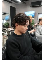 リッチブランドアンドコー(Rich Brand&Co)&nbsp;メンズボブロングロン毛パーマメンズヘアメンズパーマ