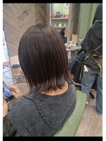 ジプソ(Gypso Hair salon)&nbsp;ピンクブラウン×切りっぱなしボブ