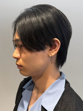 オレンジペコ(orange peco) 韓国ヘア センターパート 黒髪 学生カット メンズショート