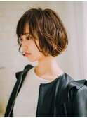 【瀬田◆エクファヘアリゾート】くせ毛風丸みショートボブ