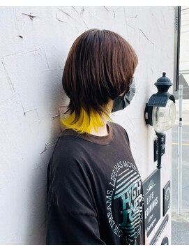ヘアアンドメイク エジェリ(hair&make egerie) ウルフ★ボブウルフレモンイエローインナーカラー