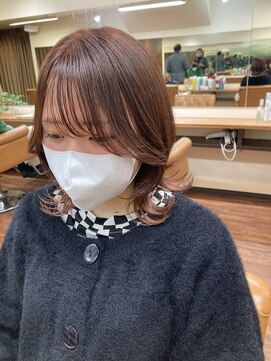 ノッシュ 七隈店(Hair Spa Nosh) フェザーバング×ピンクベージュ