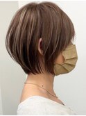 ハイライトカラーミルクティーベージュケアブリーチダブルカラー