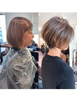 バンプ ギンザ(BUMP GINZA) 30代、40代/丸みくびれショートボブ×白髪染めハイライト/大宮