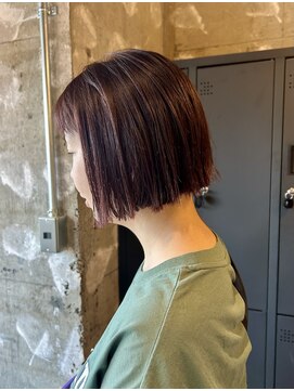 フープ 川越(hoop) バイオレットカラーなミニボブ