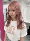 14701ブリーチ＆ダブルカラーラベンダーパープルレイヤーロング