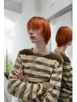 ヒメル(HML U/2A)&nbsp;マッシュボブ/前上がりボブ／ボブ／オレンジカラー／60年代風