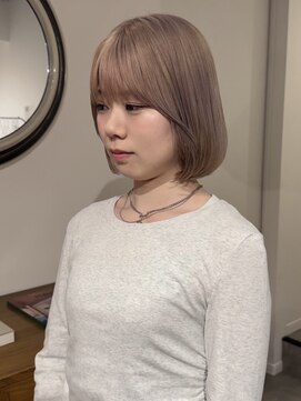 ミルクティーベージュ/ボブ/ケアブリーチ