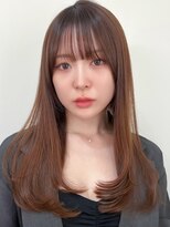 ウィズ 八千代緑ヶ丘店(Wiz)&nbsp;美髪ミディ／フェイスレイヤー×シースルーバング/艶感ブラウン