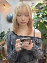 ミモザワークス ヘアアレンジ 【ブリーチカラー/ダブルカラー】抜きっぱなしブロンド