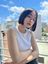 シーン(SCENE)&nbsp;ダークパープル/ナチュラルショート/夏のヘアアレンジ/天神今泉