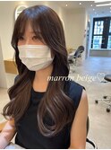 マロンベージュ×顔まわりカット