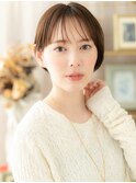 シールスルーバング前下がりミニボブショートa戸頭20代30代40代