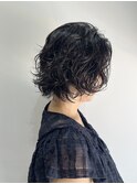 エアリー感が続く大人ガーリーボブエアウェーブパーマ前髪パーマ
