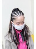 キッズ学生1/2ハーフコーン★カラーエクステピンク6本横浜駅