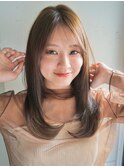 ナチュラルカールイメチェンサイドバングうるツヤ暗めカラー