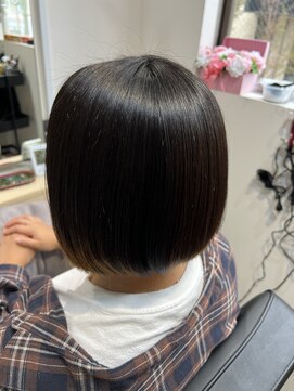 ルストロバイボクノ 横須賀中央(Lustro by bokuno) 【ブリーチ毛×髪質改善矯正】丸みのある艶髪ボブスタイル